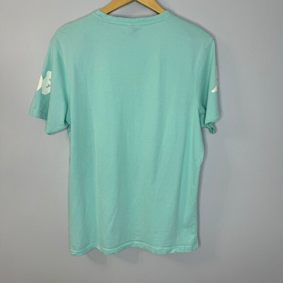 Kappa Mens Crew Neck Logo T-Shirts Short Sleeve Aqua blue - Picture 5 of 7